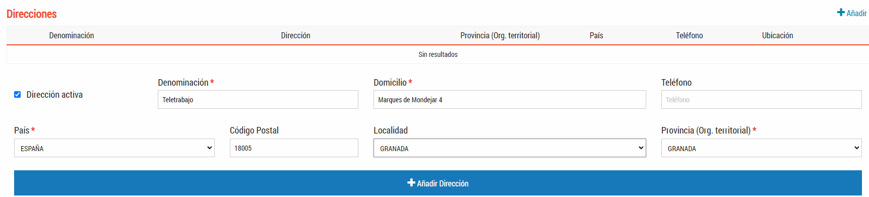 Menú.